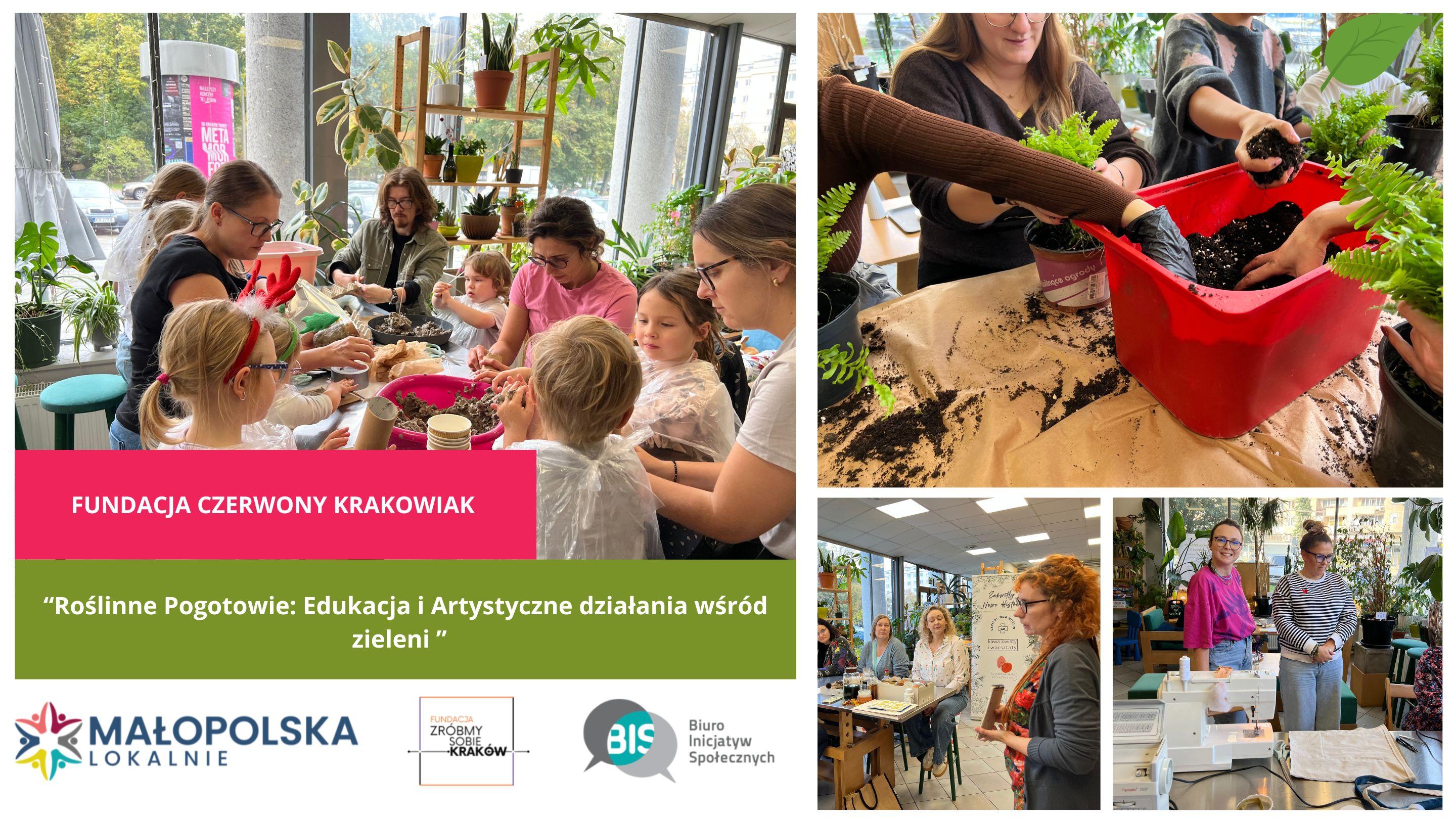 Fundacja Czerwony Krakowiak organizuje warsztaty edukacyjne "Roślinne Pogotowie" łączące naukę z sztuką dla dzieci i dorosłych.